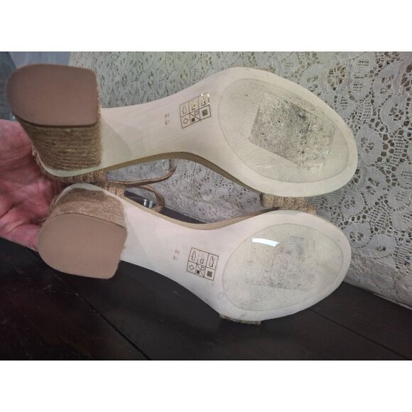 Jeffrey Campbell Rowboat Beige Espadrille Block Heel Sandals Sz. 8.5 NWOB - Picture 6 of 8